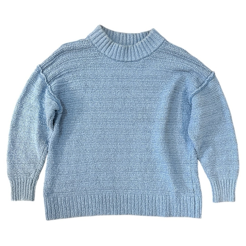Free People Beach Malibu Boo Sweater in Calendula Sky Blue Size Extra Small - Picture 2 of 7